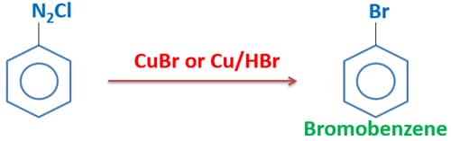 Benzenediazonium chloride and CuBr reaction